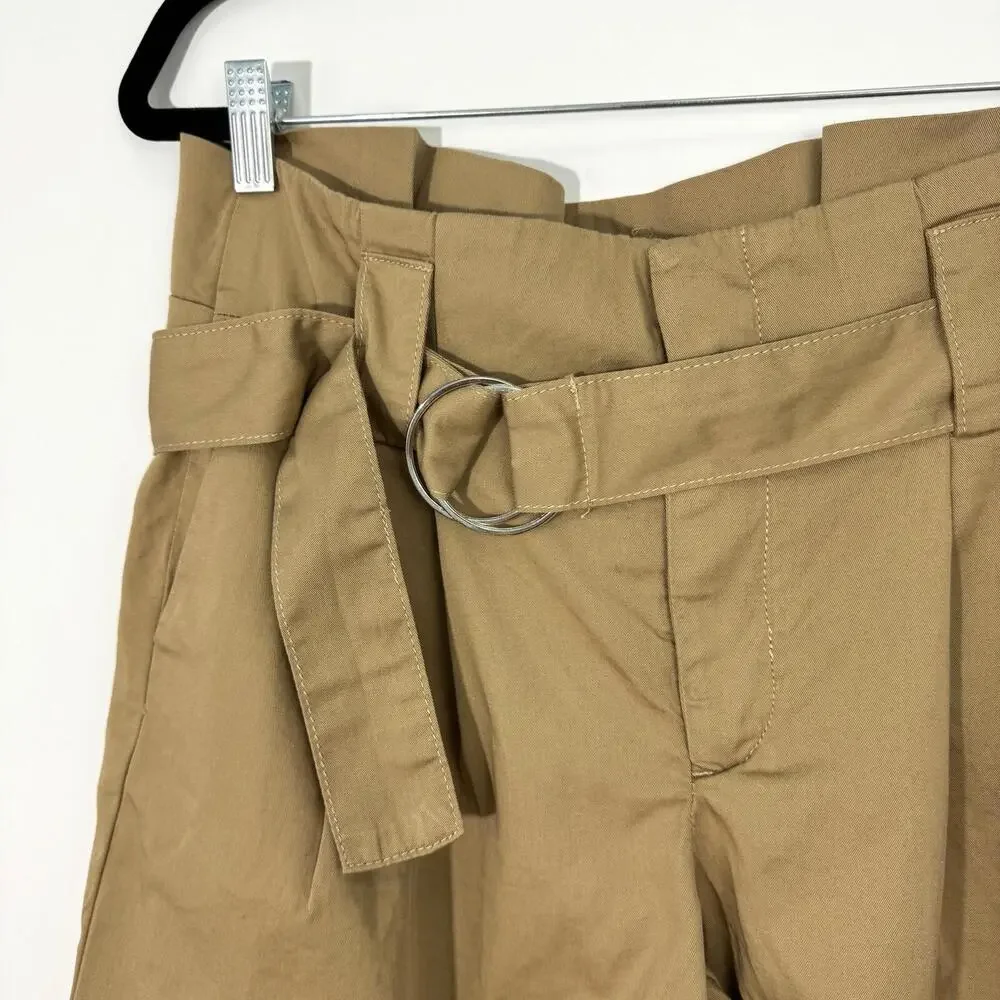 Maeve by Anthropologie Women’s Size 4 Small Brown Khaki Longline O-Ring Shorts - Picture 2 of 10